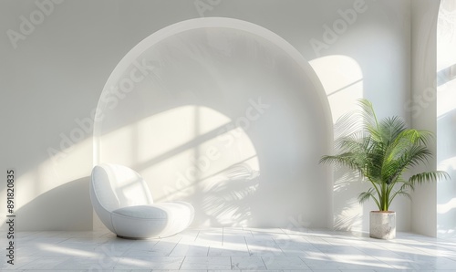 3D White Interior Background, Generative AI © Junior Picture Arts