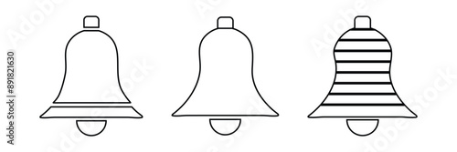 Notification bell or ringing bell icon vector line design