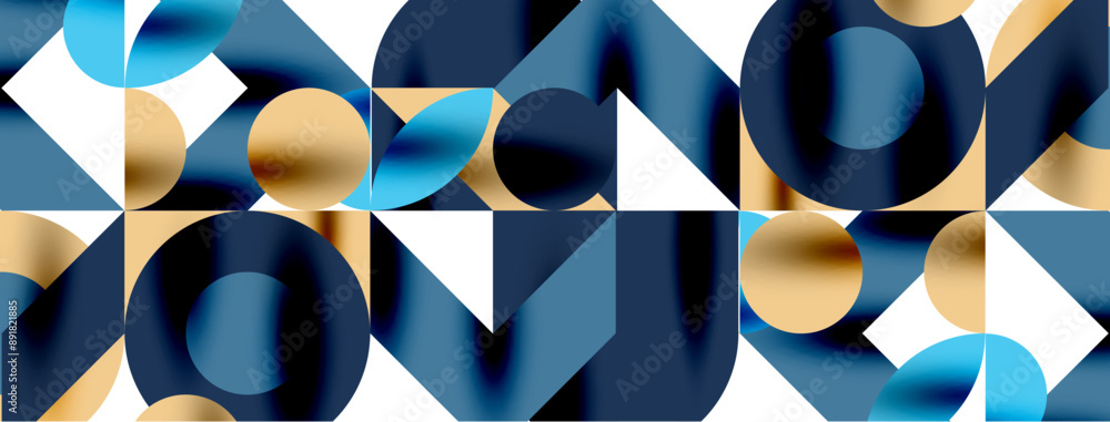 Metal color circles with shadows and other geometric elements composition for wallpaper, banner, background or landing Metal color circles with shadows and other geometric elements composition for wallpaper, banner, background or landing