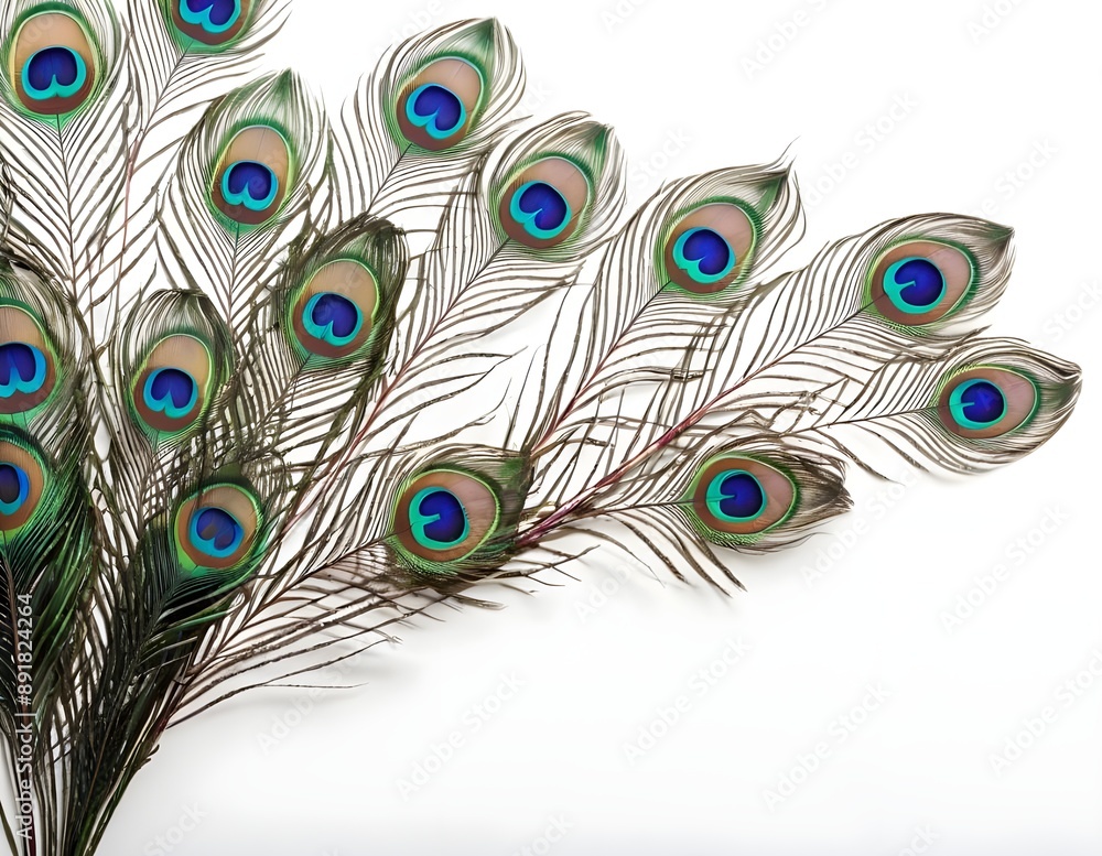 Obraz premium Close Up of Peacock Feathers With Eye Spots, beautiful background