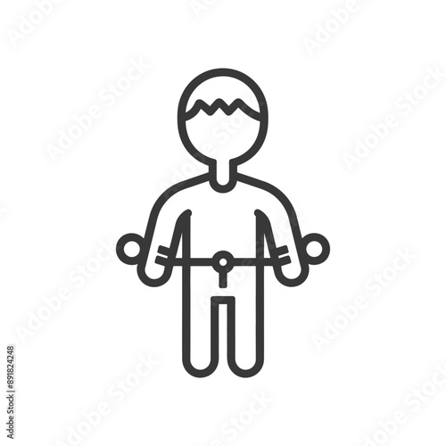 little boy slave with shackle minimalist line art icon logo symbol