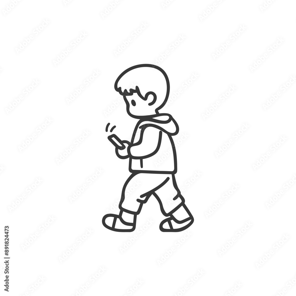 little boy walking minimalist line art icon logo symbol little boy walking minimalist line art icon logo symbol