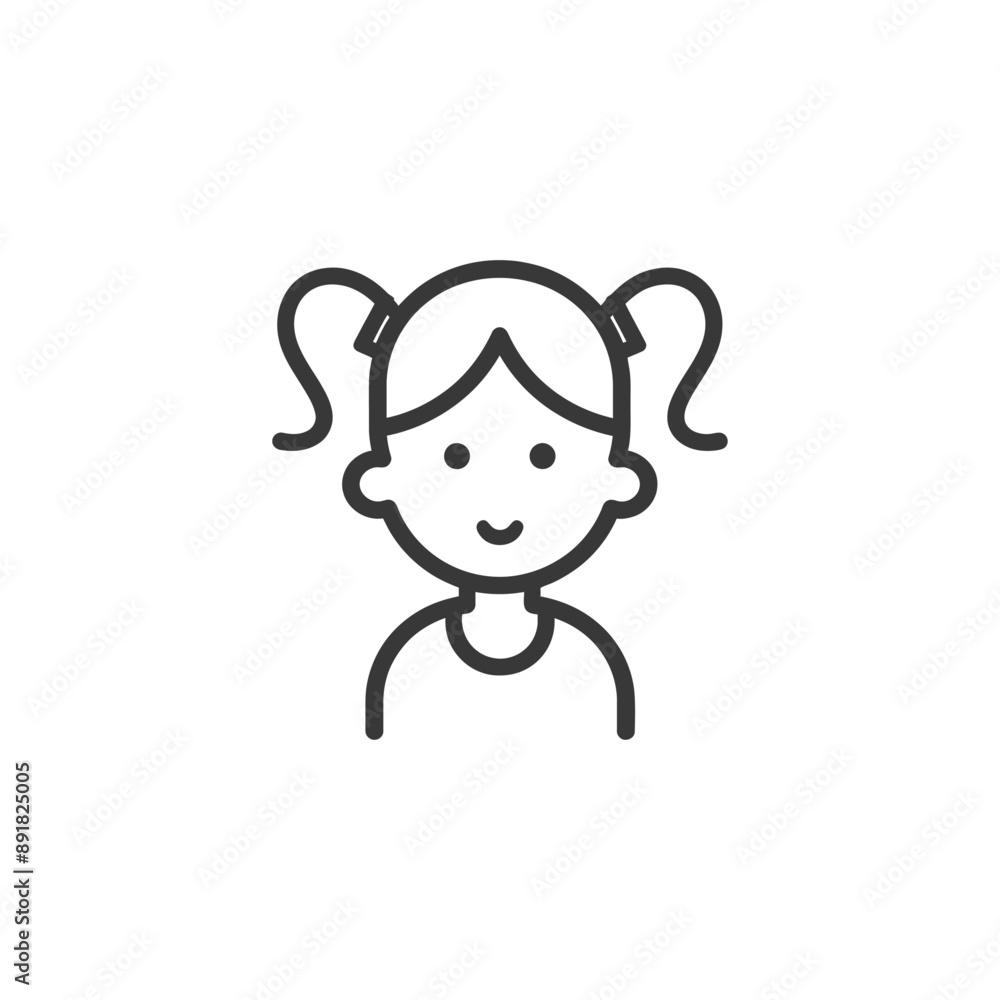 little girl minimalist line art icon logo symbol little girl minimalist line art icon logo symbol