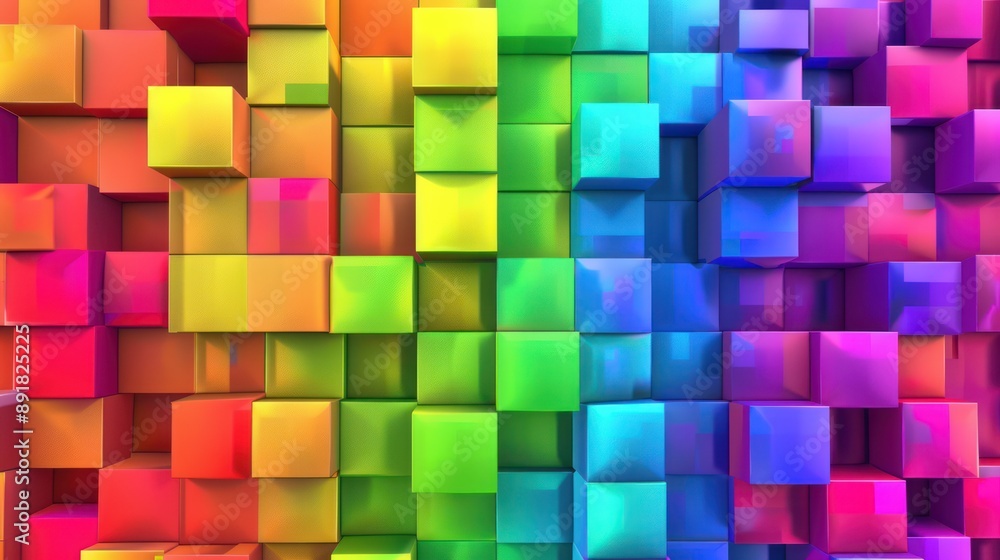 Abstract Rainbow Cube Pattern Abstract Rainbow Cube Pattern