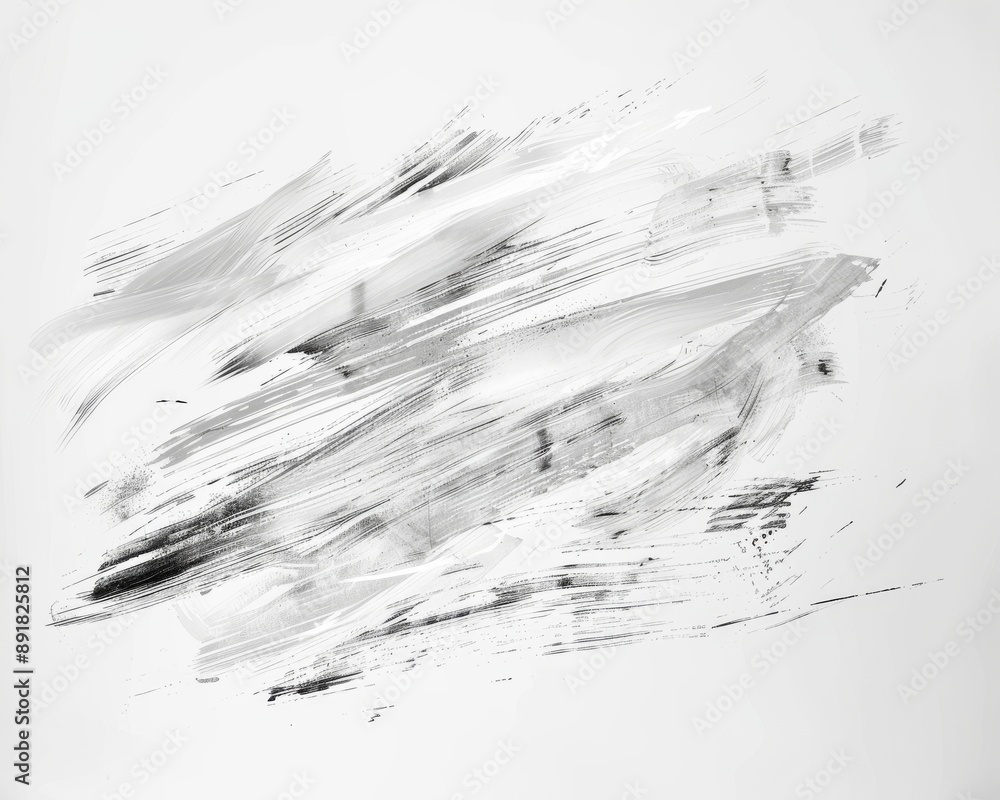 Naklejka premium Drawn light gray lines and strokes with a grunge feel on a white background