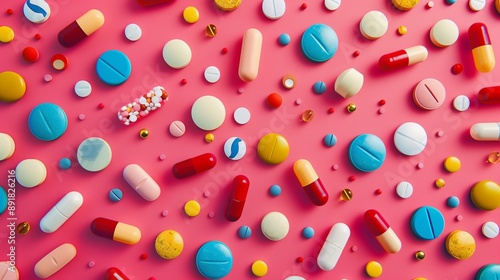 a diverse collection of different pharmaceutical pills
