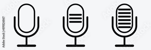 microphone mic icon, voice icon symbol buttons. Microphone icon.
