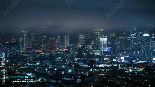 Wallpaper Mural San Francisco Downtown Skyline from Bernal Heights Night Time Lapse California USA Torontodigital.ca