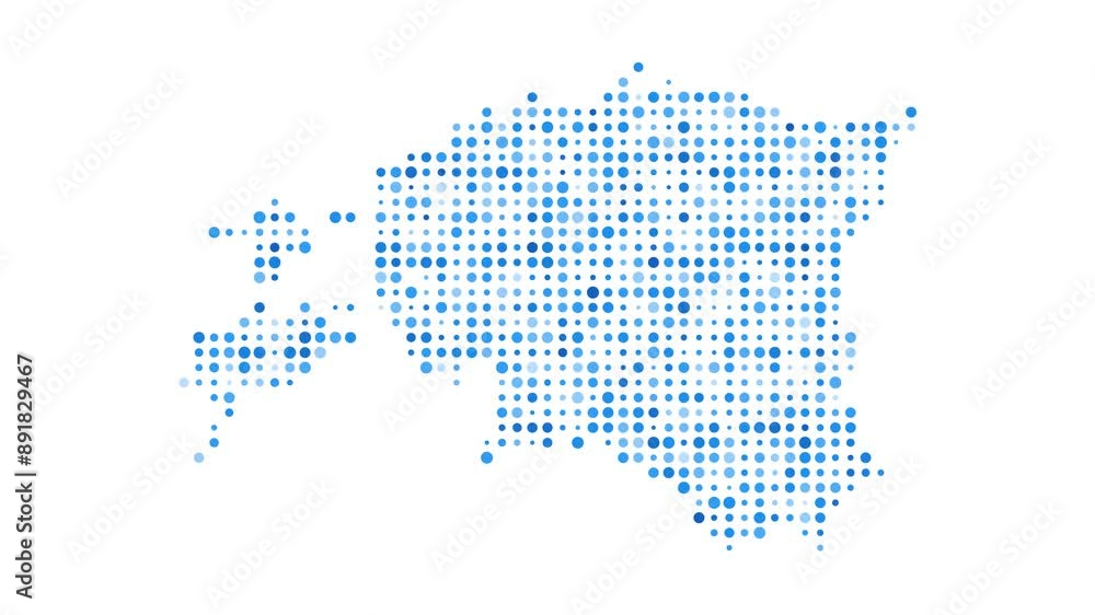 Estonia dotted digital map. Map of Estonia with pulsating colored circles. Shape of the country filled with blue disks. Cool video. Estonia dotted digital map. Map of Estonia with pulsating colored circles. Shape of the country filled with blue disks. Cool video.