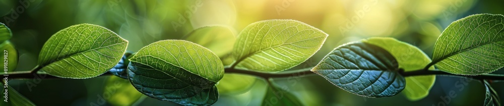 Close Up View of Lush Green Leaves on a Dark Background Close Up View of Lush Green Leaves on a Dark Background