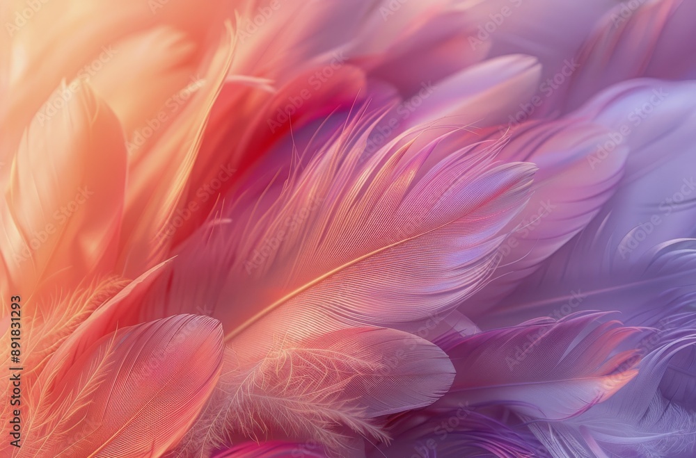 Closeup of Pink and Blue Bird Feathers Closeup of Pink and Blue Bird Feathers
