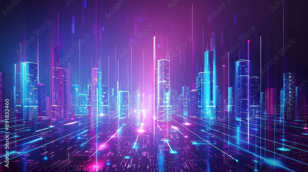 Cyberpunk Cityscape with Neon Lights Cyberpunk Cityscape with Neon Lights