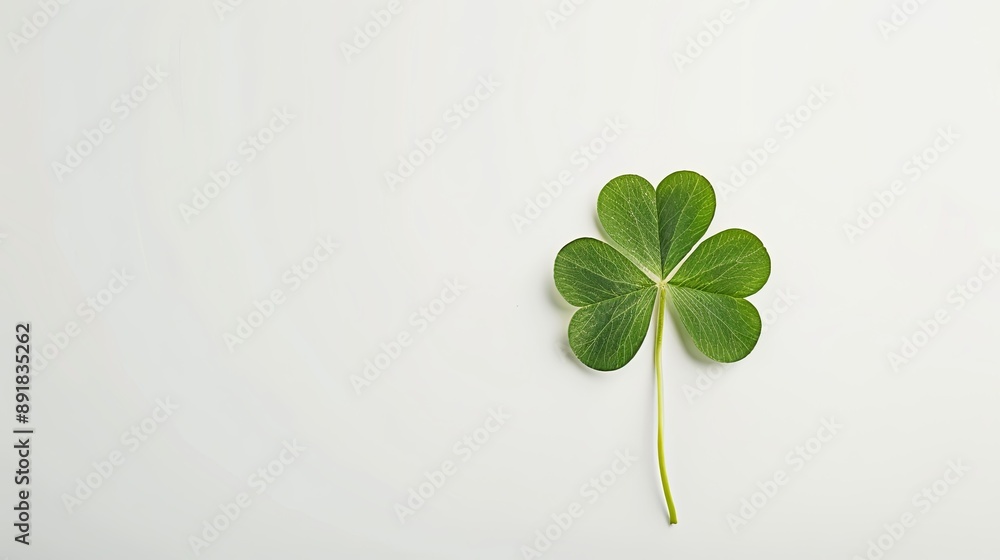 Single Green Clover Leaf Isolated On White Background Single Green Clover Leaf Isolated On White Background
