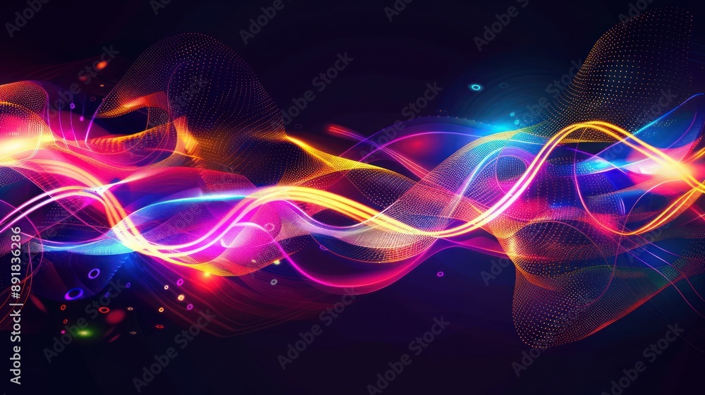 Fototapeta premium Abstract Digital Waveform with Vibrant Colors