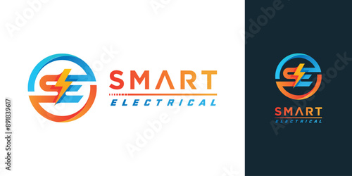 Electric design element idea with creative letter E concept high resolution vector