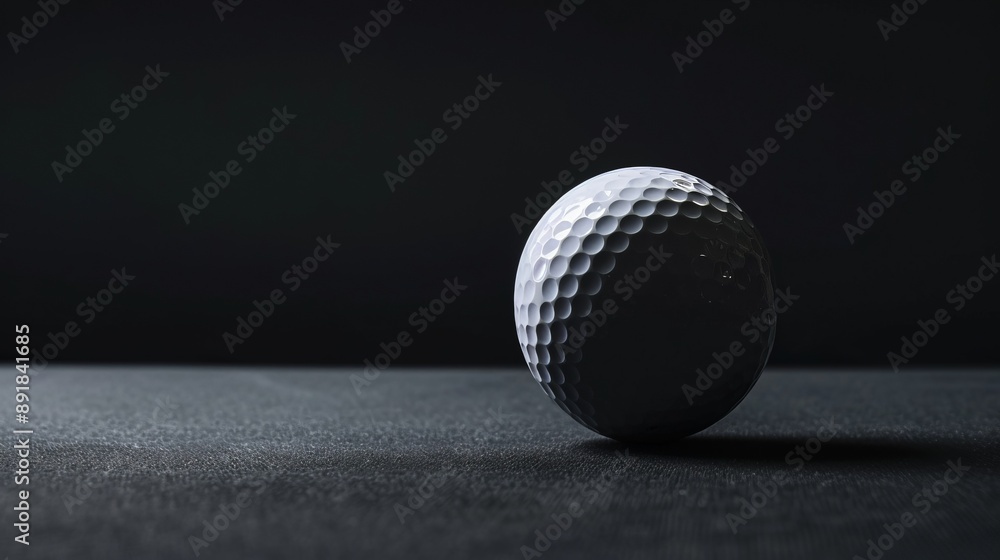 Close-Up of a Golf Ball on Dark Surface Close-Up of a Golf Ball on Dark Surface