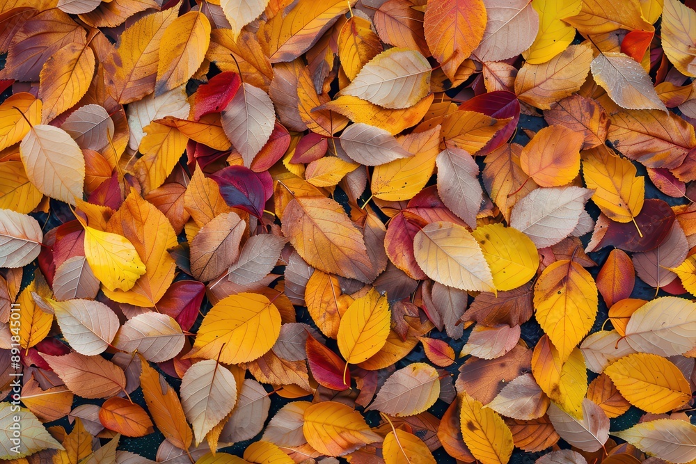 Fall foliage backdrop with orange and red leaves on a forest floor, perfect for seasonal designs and autumn-themed projects Fall foliage backdrop with orange and red leaves on a forest floor, perfect for seasonal designs and autumn-themed projects