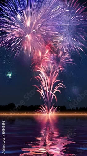 fireworks over the river