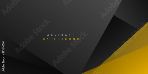 Abstract background Black and yellow shape with technology concept for template, poster, wallpaper, flyer design. Vector illustration	