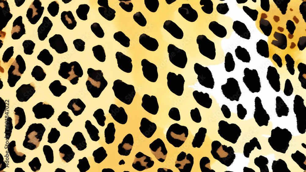 Seamless leopard skin pattern, animal print, 16:9, 300 dpi with space for text Seamless leopard skin pattern, animal print, 16:9, 300 dpi with space for text