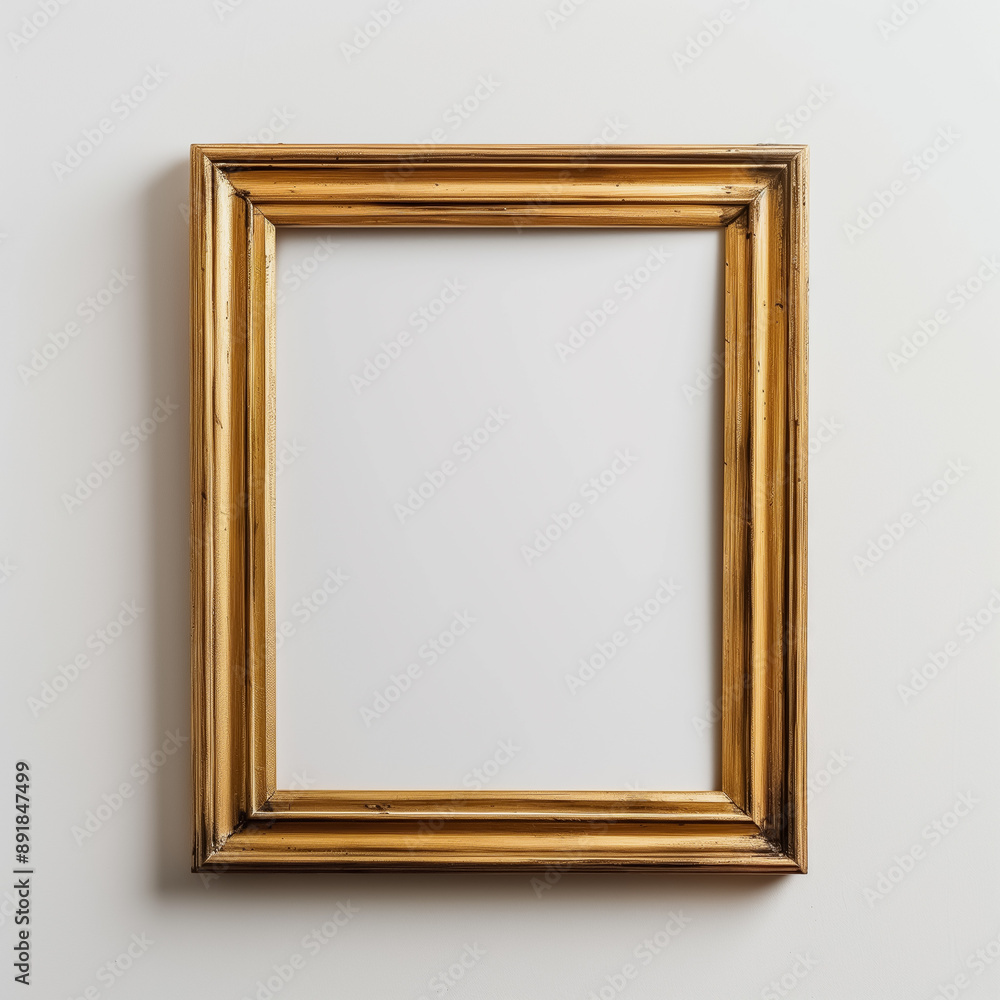 Empty Gold Picture Frame Against Plain White Wall
Empty Gold Picture Frame Against Plain White Wall