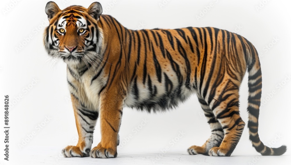 Obraz premium Striking Pose of a Majestic Bengal Tiger