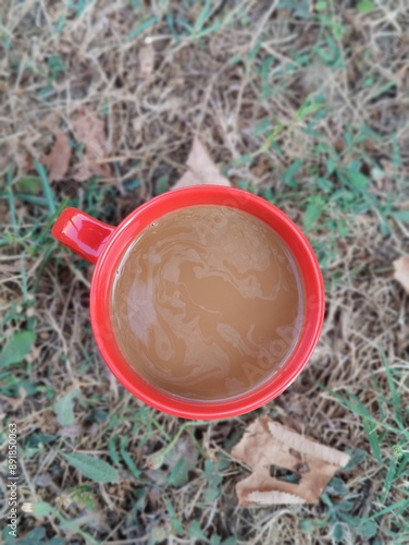 A Red Cup of Coffee Amidst Autumn Leaves: Embracing Change in Nature's Lap