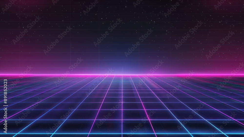 Retro 80s Synthwave Grid Background Retro 80s Synthwave Grid Background