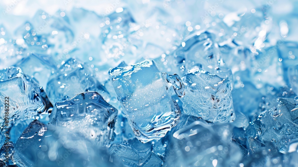 Close-Up of Glimmering Ice Cubes Close-Up of Glimmering Ice Cubes