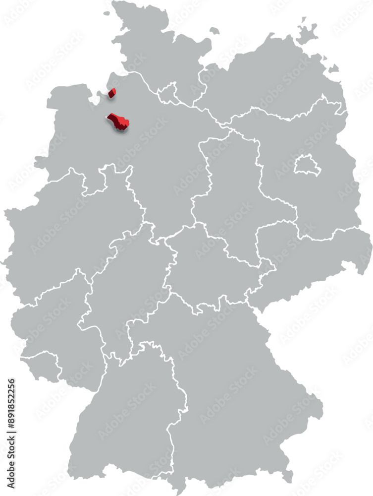 Bremen MAP STATE OF GERMANY 3D ISOMETRIC MAP Bremen MAP STATE OF GERMANY 3D ISOMETRIC MAP