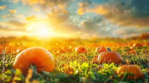 Wallpaper Mural Serene Pumpkin Patch at Sunset Torontodigital.ca