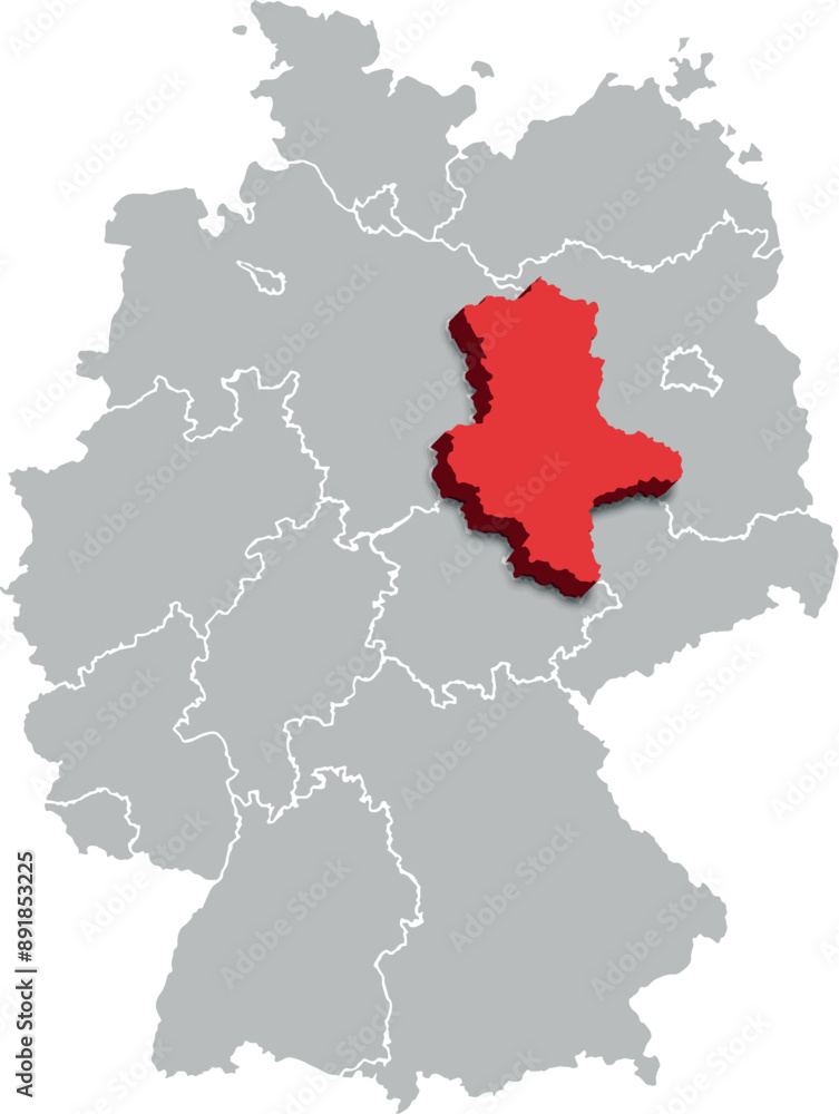 Saxony Anhalt MAP STATE OF GERMANY 3D ISOMETRIC MAP Saxony Anhalt MAP STATE OF GERMANY 3D ISOMETRIC MAP