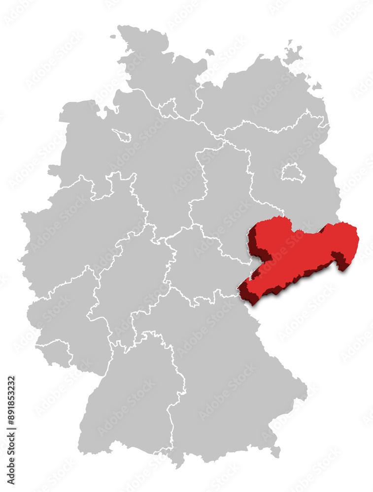 Saxony MAP STATE OF GERMANY 3D ISOMETRIC MAP Saxony MAP STATE OF GERMANY 3D ISOMETRIC MAP