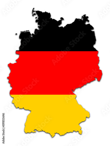 GERMANY MAP OF GERMANY WITH ITS STATES AND DIVISIONS WITH FLAG