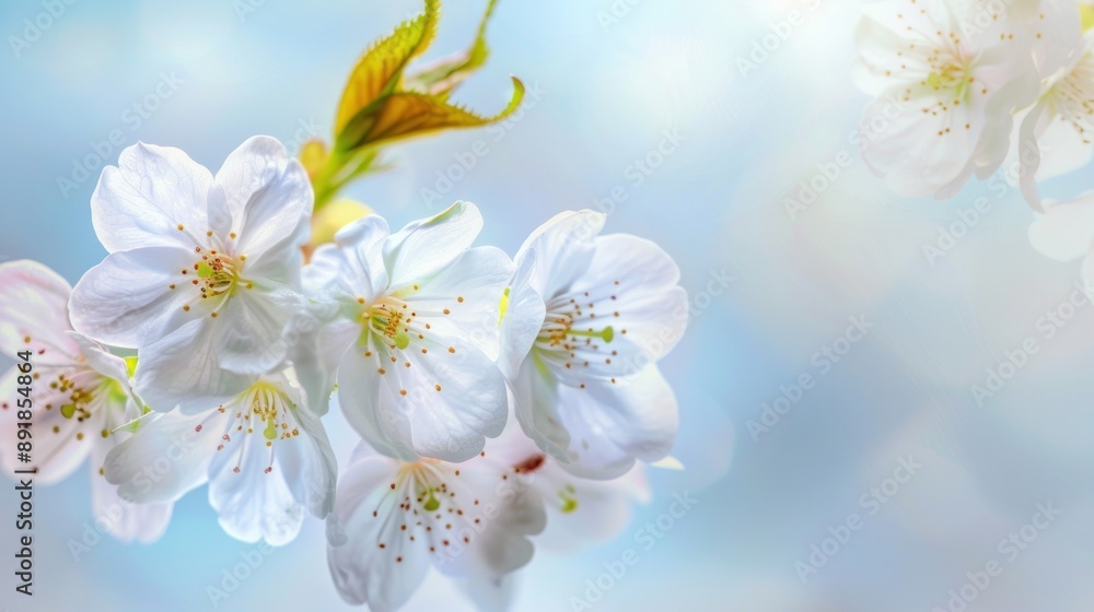 Delicate White Cherry Blossoms in Springtime Delicate White Cherry Blossoms in Springtime