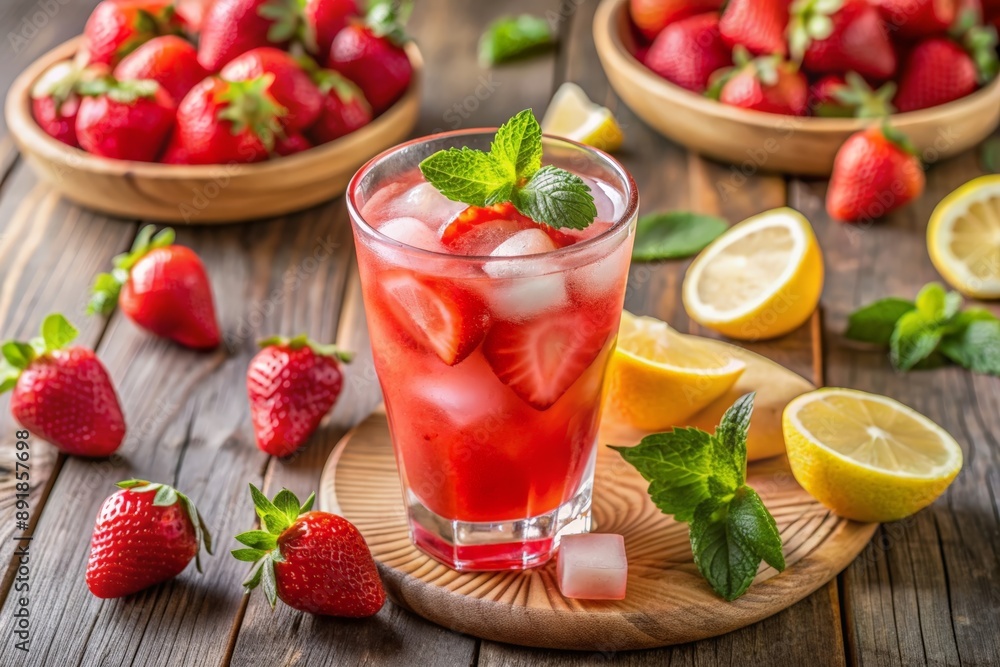 Cold summer strawberry lemonade Cold summer strawberry lemonade