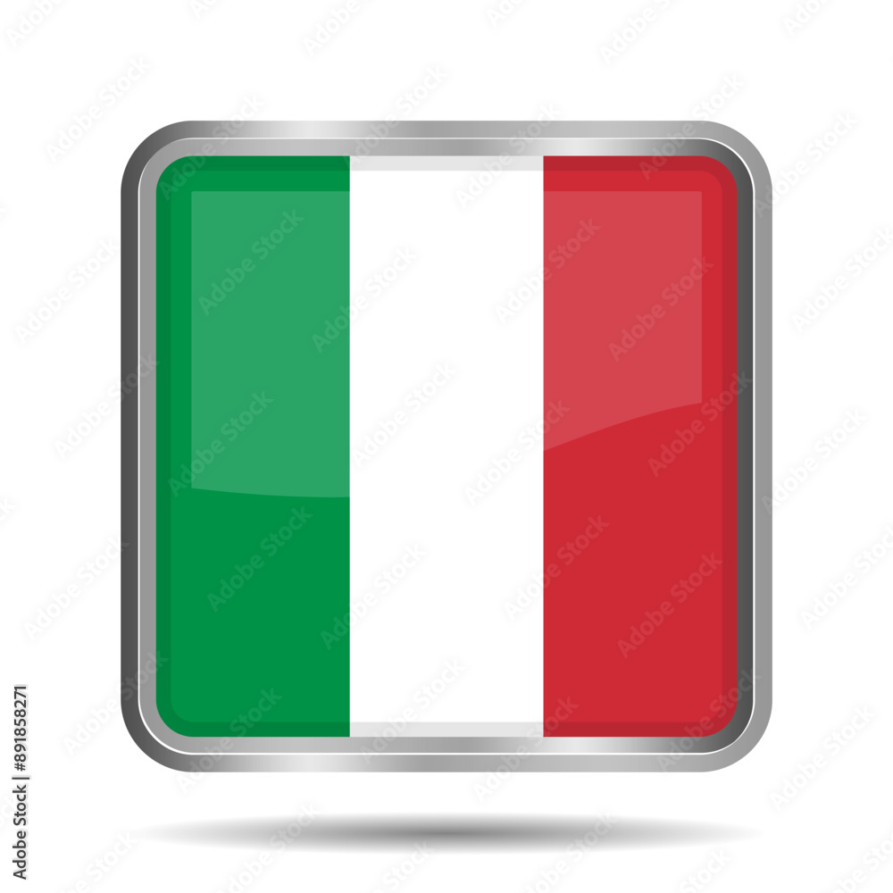 3D Glossy Vector Illustration of Italy's Flag, Rectangular or Square Shape, Scalable EPS File 3D Glossy Vector Illustration of Italy's Flag, Rectangular or Square Shape, Scalable EPS File