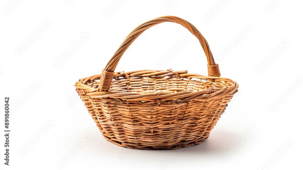 Handmade wicker basket isolated on white background Handmade wicker basket isolated on white background