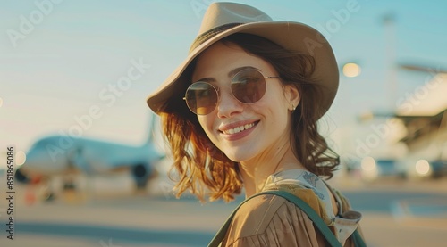 Woman Smiling At Airport