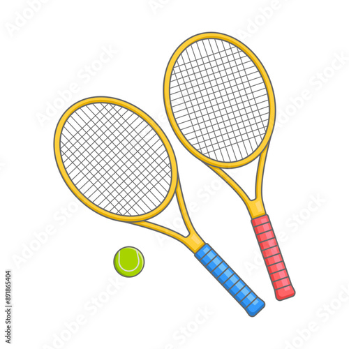 Tennis racket and ball
