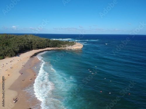 Photography Ariel Shot of Poipu Beach in Koloa, Hawaii