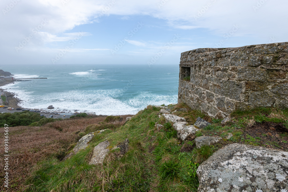 Photo of a world war two pillbox overlooking Sennen Cove in Cornwall Photo of a world war two pillbox overlooking Sennen Cove in Cornwall