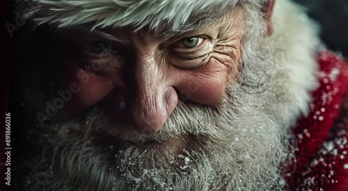 Santa Claus Close-Up With Snow