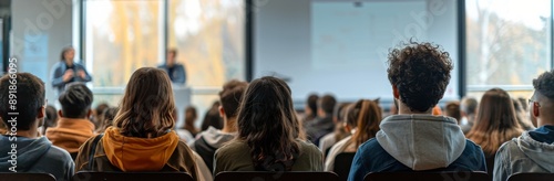 Students Listening to Presentation in Classroom