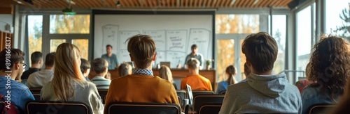 Students Listening to Presentation in Classroom