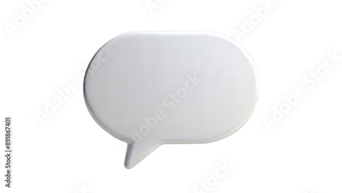 White Speech Bubble with Tail Pointing Left