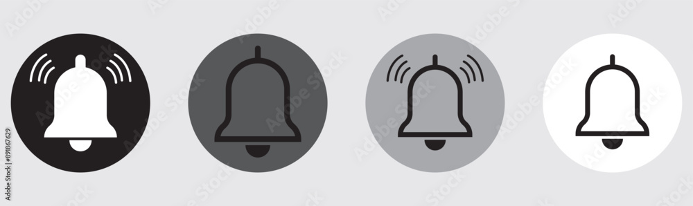 Fototapeta premium Notification bell icon. Incoming inbox message. New message notofication icons collection. Alarm symbol. Stock vector