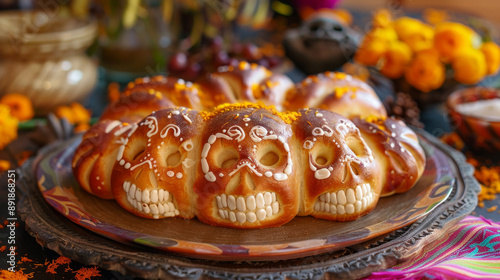 Wallpaper Mural Sweet bread for the Day of the Dead, usually made with orange blossom flavor and decorated with bone-shaped pieces. Torontodigital.ca