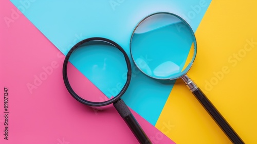 Comparison of SEO and SEM on a colorful background