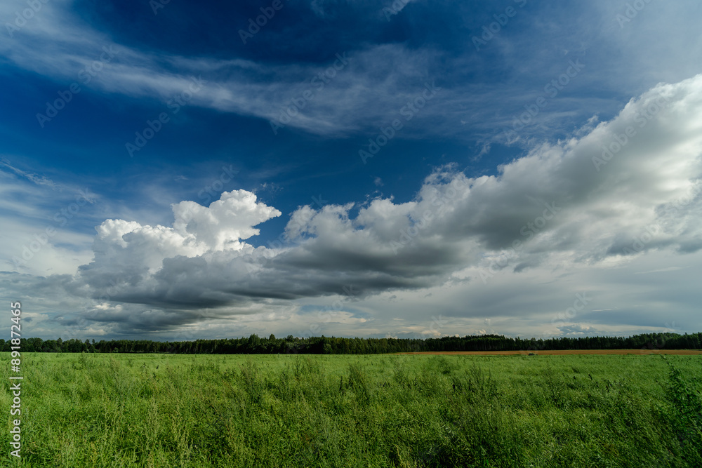 clouds over the field
